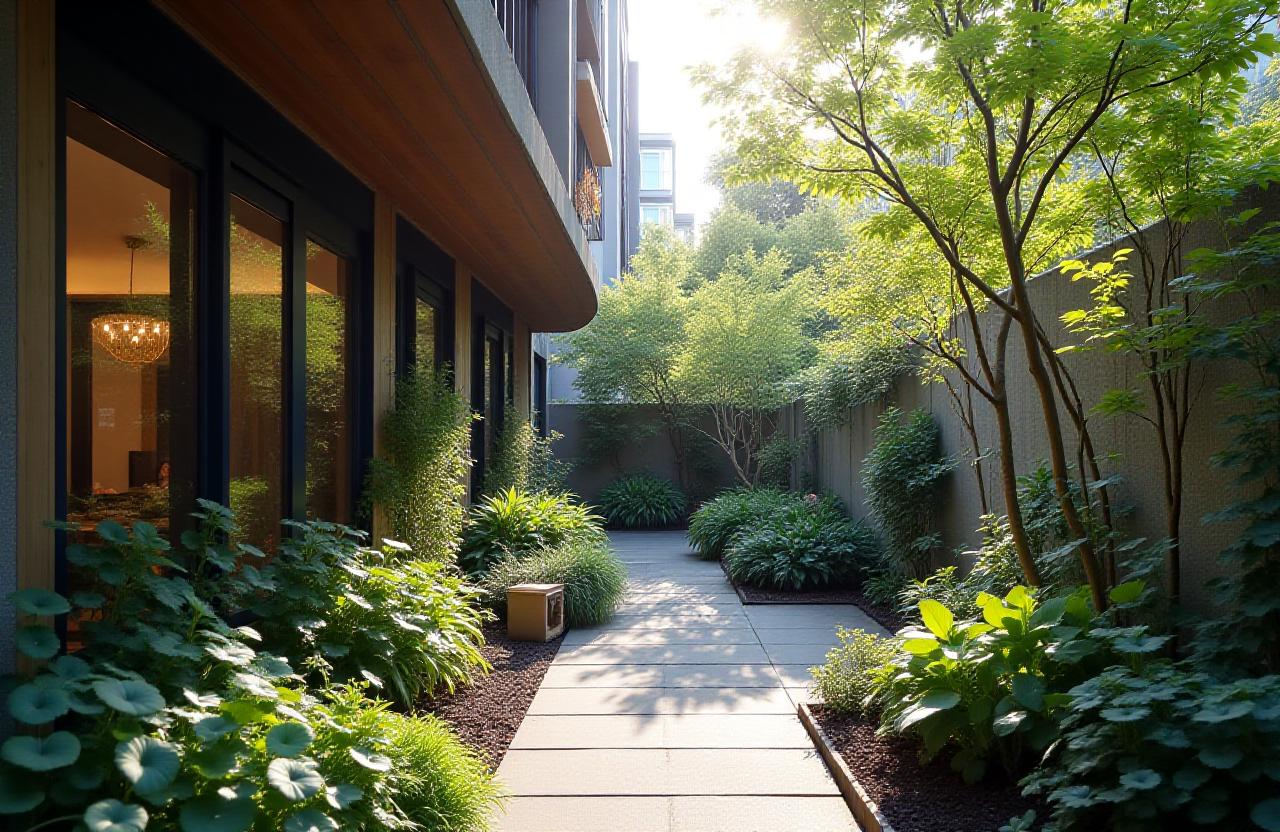 新宿の都会的な住宅に溶け込む野鳥の集まる庭園